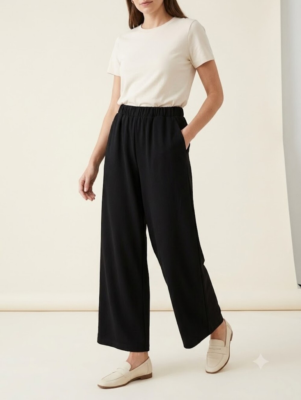 Melloday High Rise Wide Leg Trousers Plus Size 1x Elastic Waist Dressy